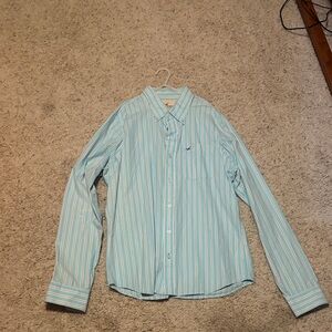 Hollister Light Blue Striped Shirt